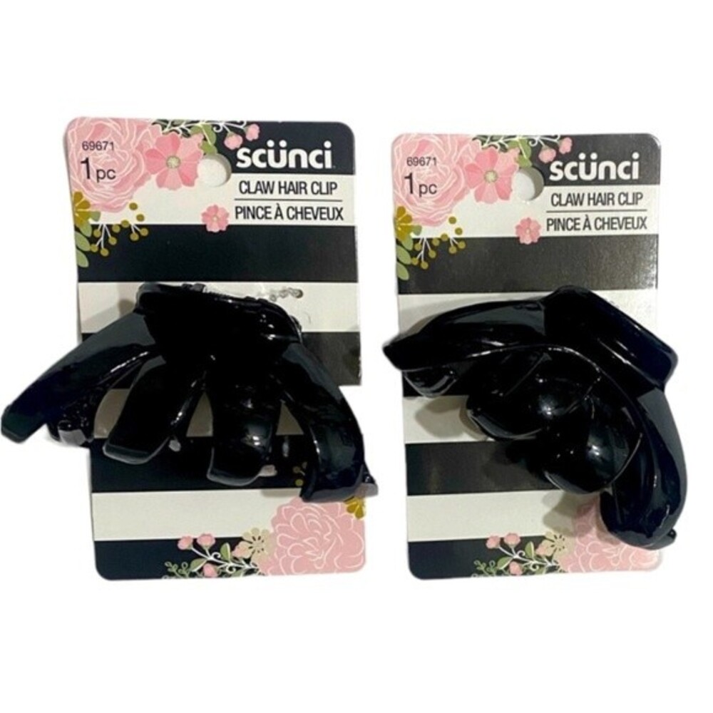 Scunci All-Day Hair Clips-Black (Set of 2)